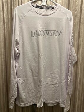 DOYOUEVEN Men's Long Sleeve Performance Shirt, White, Men’s XXL